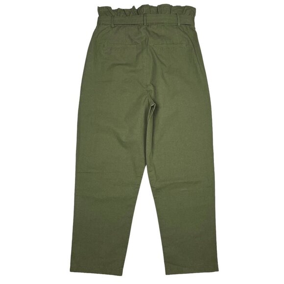 7 For All Mankind Khaki Tie-Waist Straight Leg Pants - Picture 3 of 12